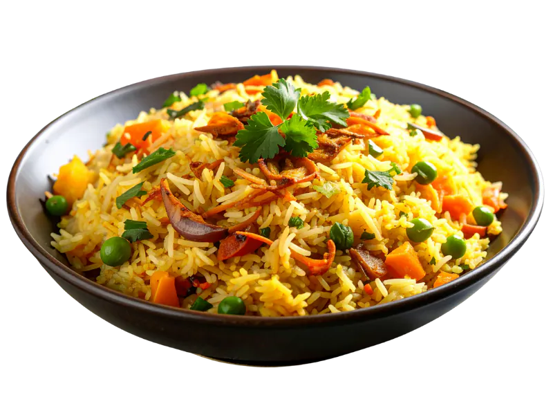 Vegetable fried rice with herbs at Thai Golden Bowl, a Thai Restaurant in Columbus
